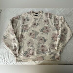 Abercrombie & Fitch Oversized Cream Floral Sweatshirt